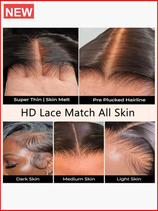 40 Inch Human Hair Wig 200% Density 13x6 HD Lace Front Pre Plucked Drawstring main image 5